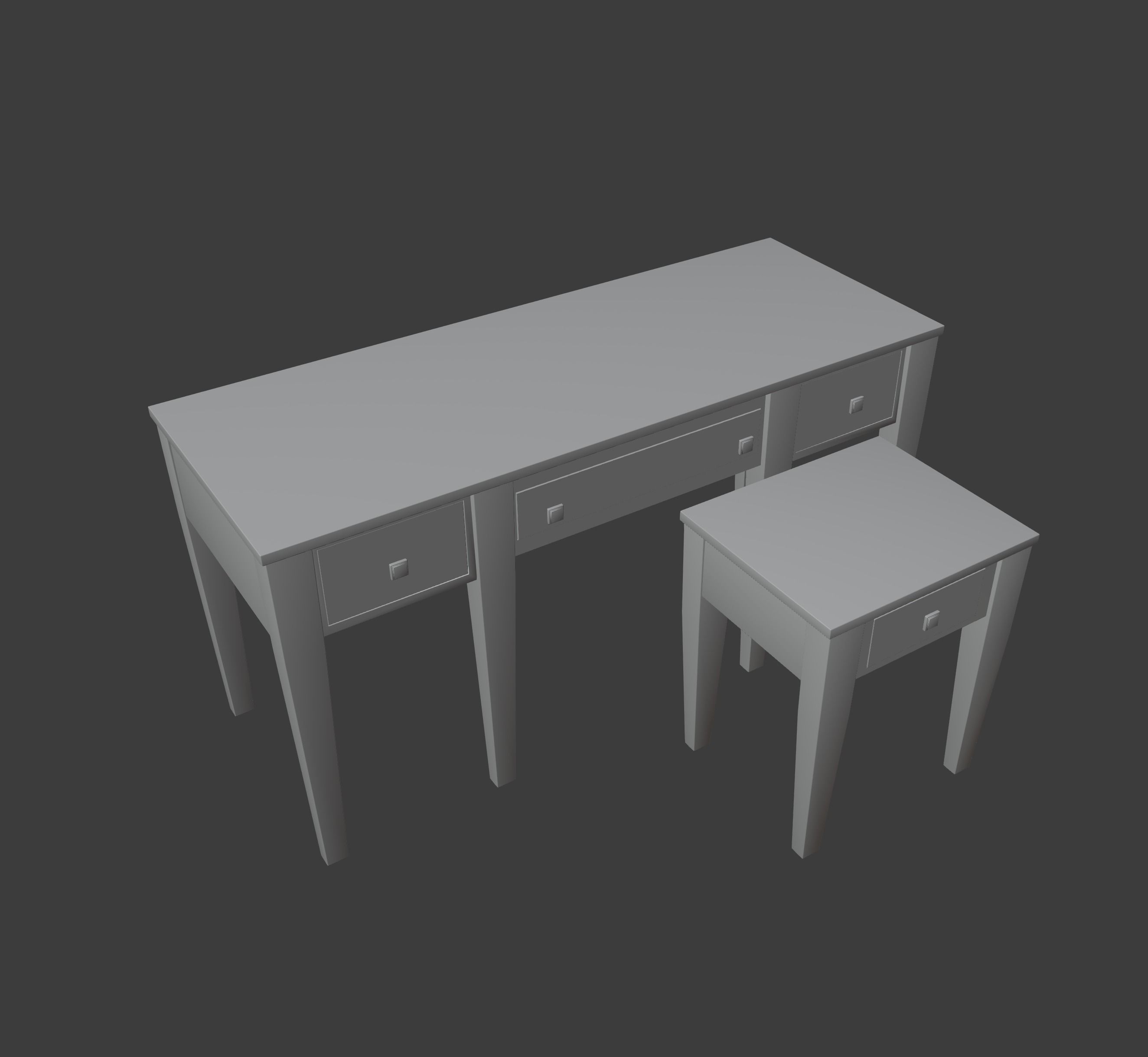 Prairie Style American Sofa and End Table 3D model_16