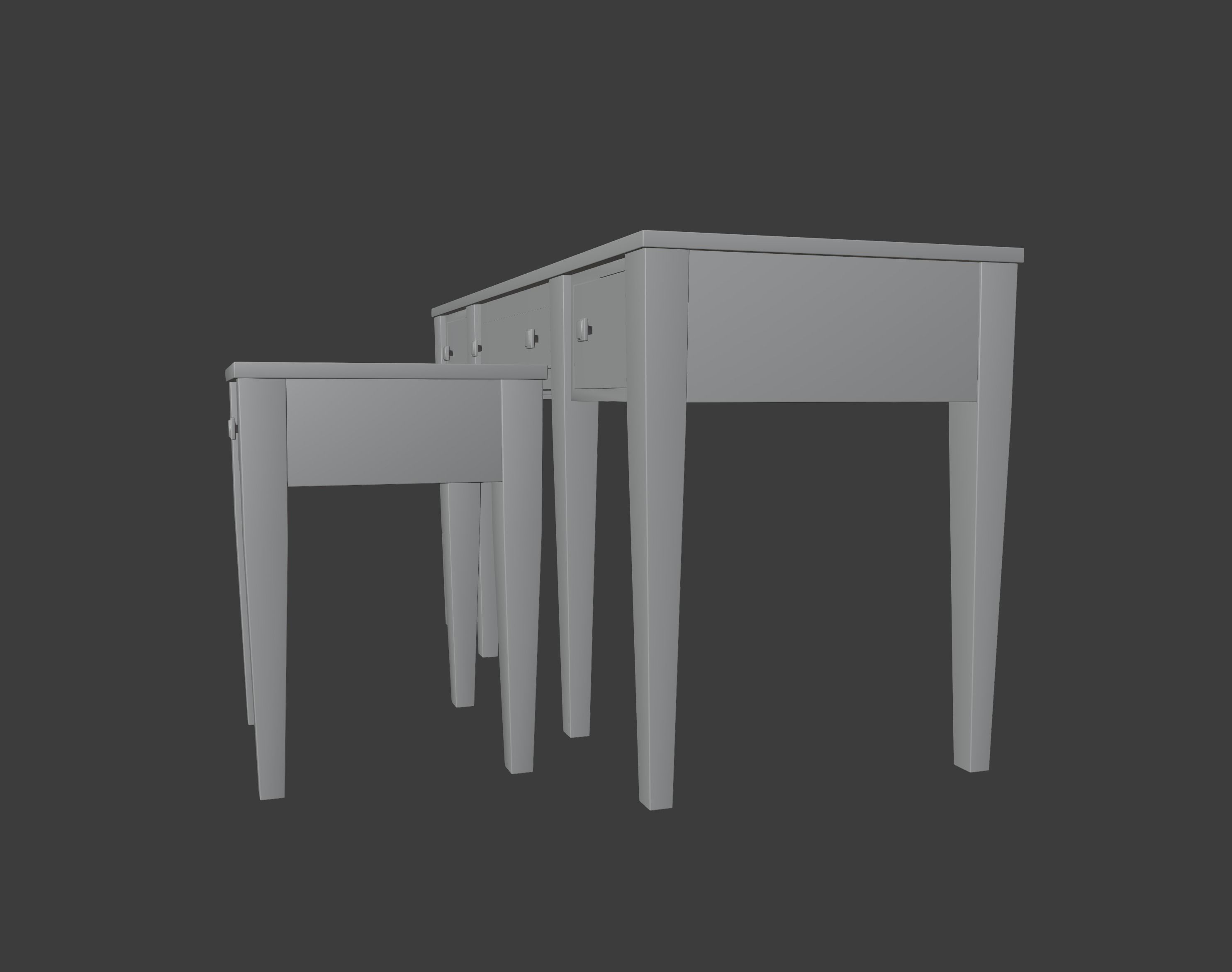 Prairie Style American Sofa and End Table 3D model_18