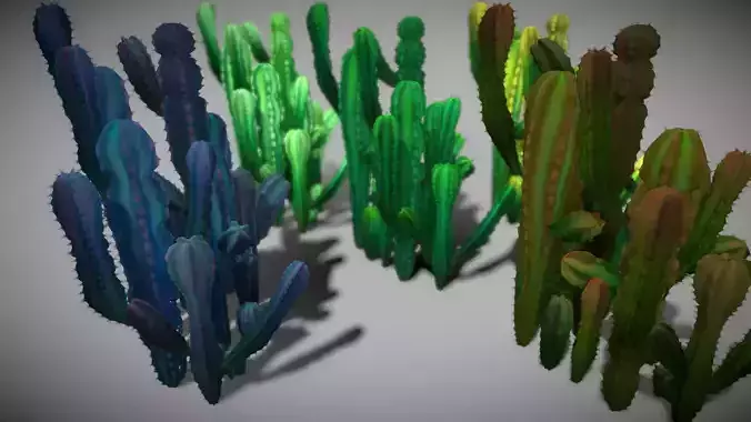Tree Cactuseuphorbia Low-poly 3D model