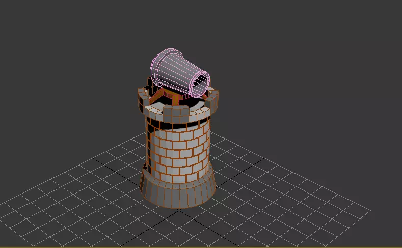 canon tower Free low-poly 3D model_0