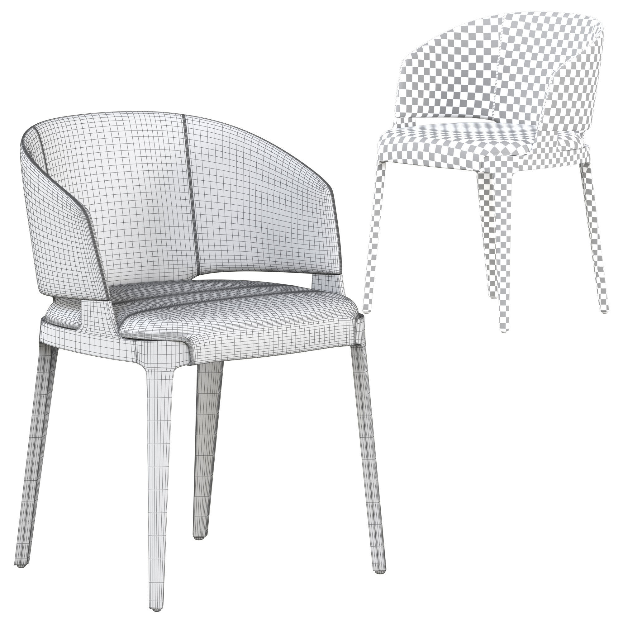 Velis Chair with armrests by Potocco 3D model_6