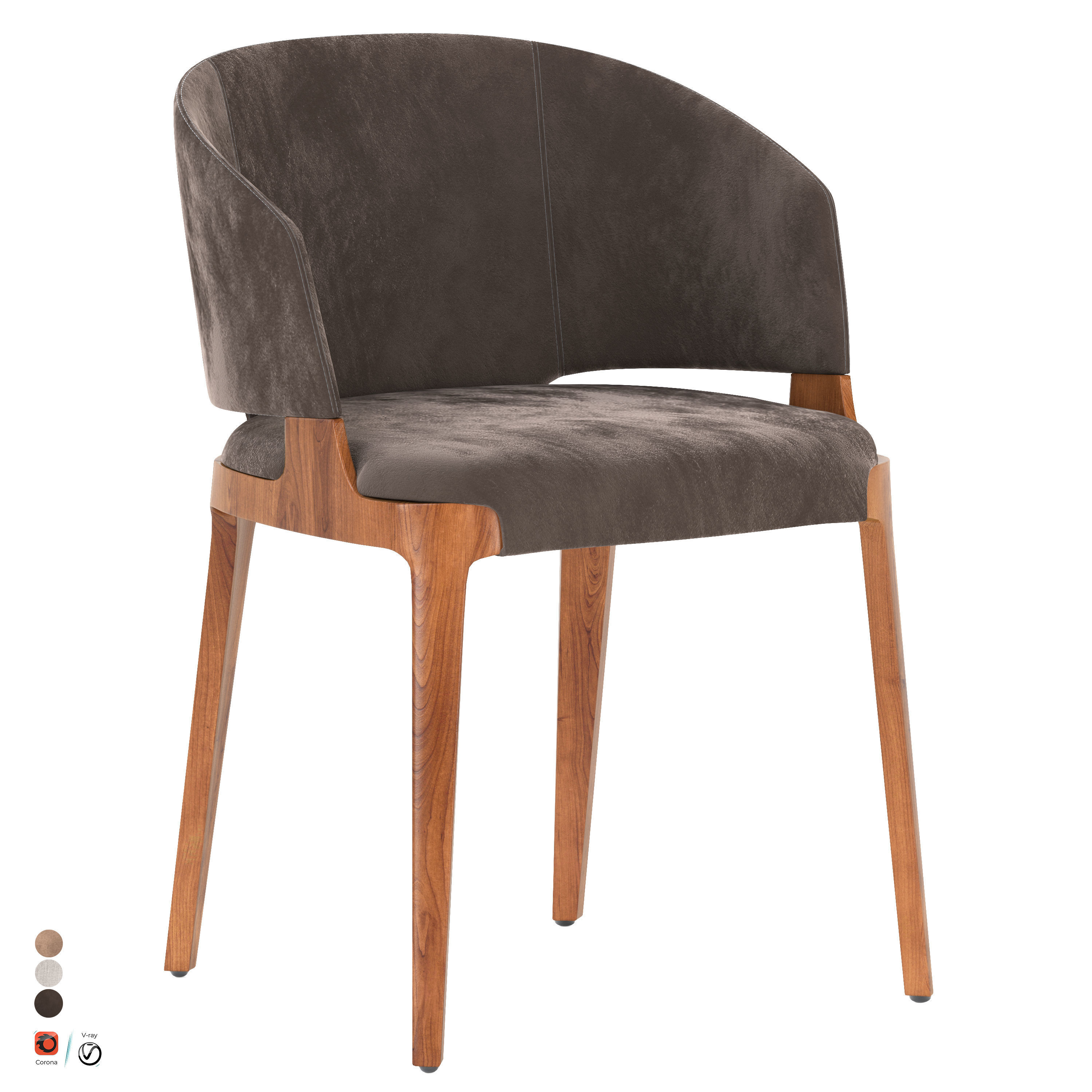 Velis Chair with armrests by Potocco 3D model_1
