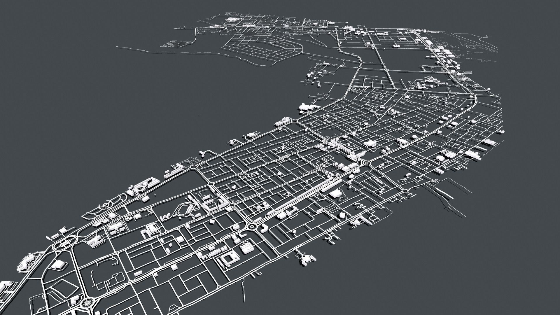 Cityscape Umm al-Qaiwain United Arab Emirates 3D model_9