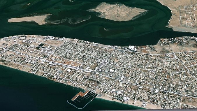 Cityscape Umm al-Qaiwain United Arab Emirates 3D model 5