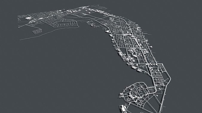 Cityscape Umm al-Qaiwain United Arab Emirates 3D model 2