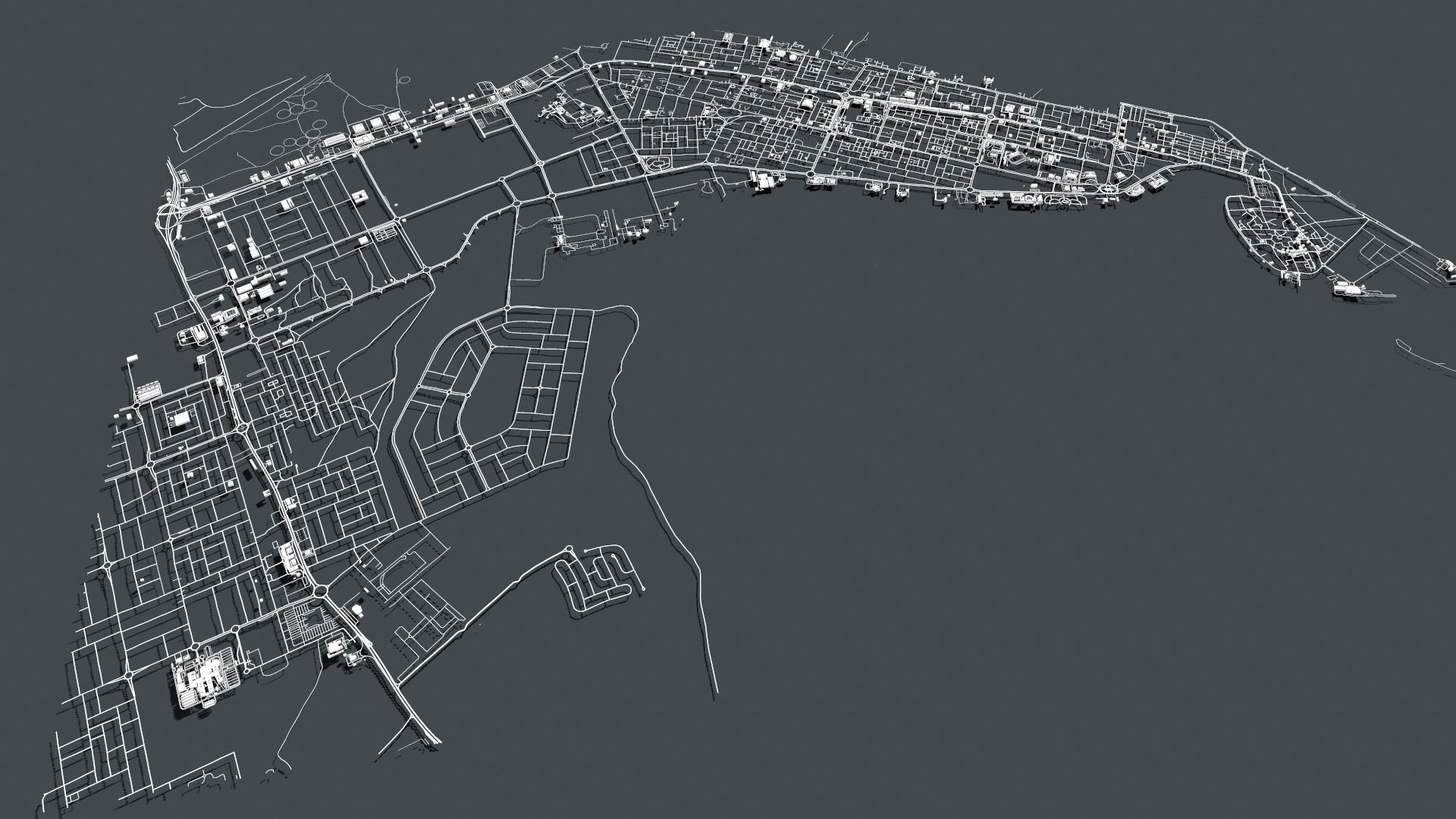 Cityscape Umm al-Qaiwain United Arab Emirates 3D model_7