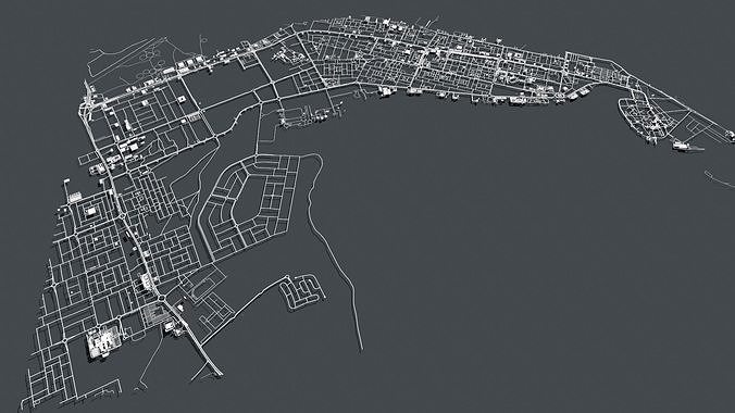 Cityscape Umm al-Qaiwain United Arab Emirates 3D model 7