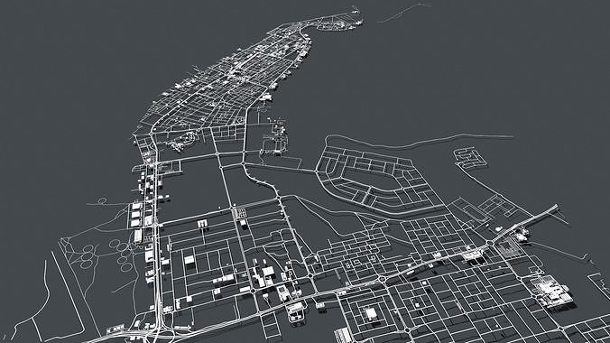 Cityscape Umm al-Qaiwain United Arab Emirates 3D model 6