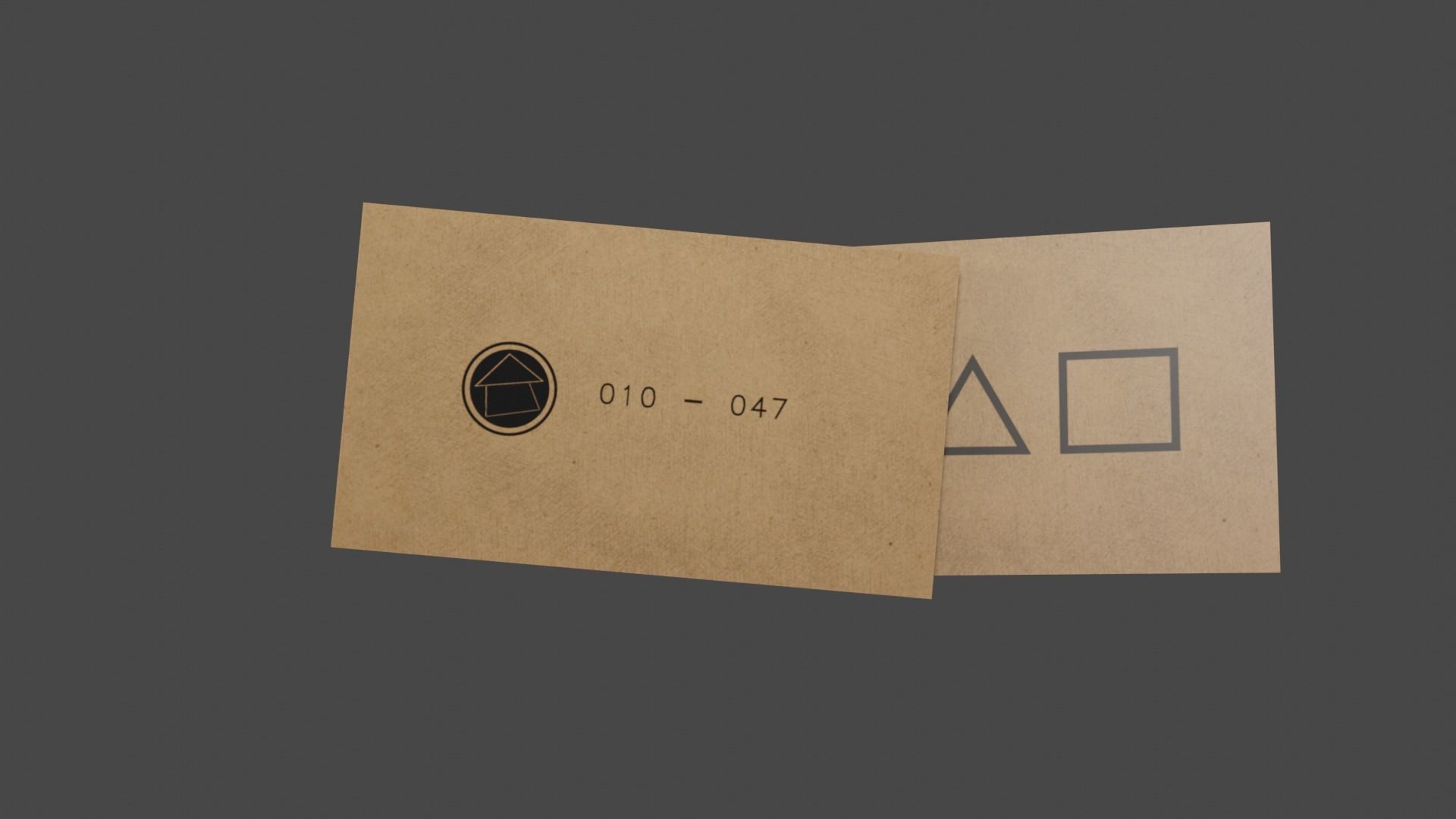 Squid Game card Low-poly 3D model_1