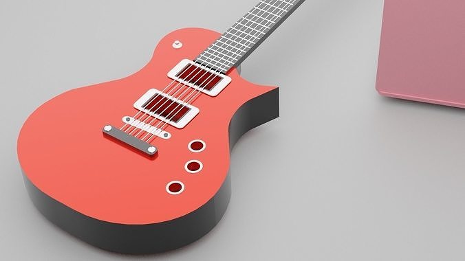 Guitar electric and earphones 3D model
