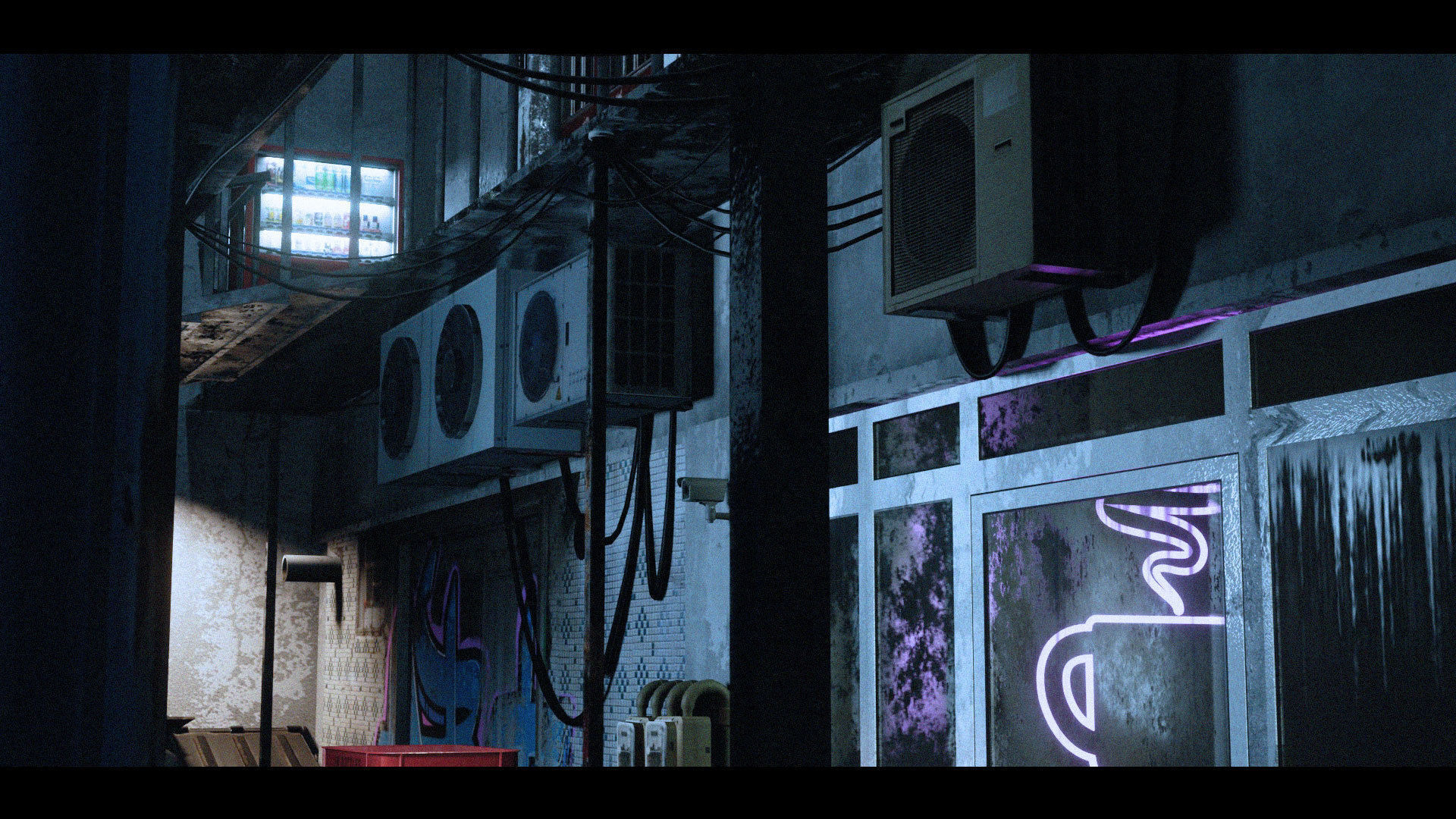 Cyberpunk Abandoned Street 3D model_6