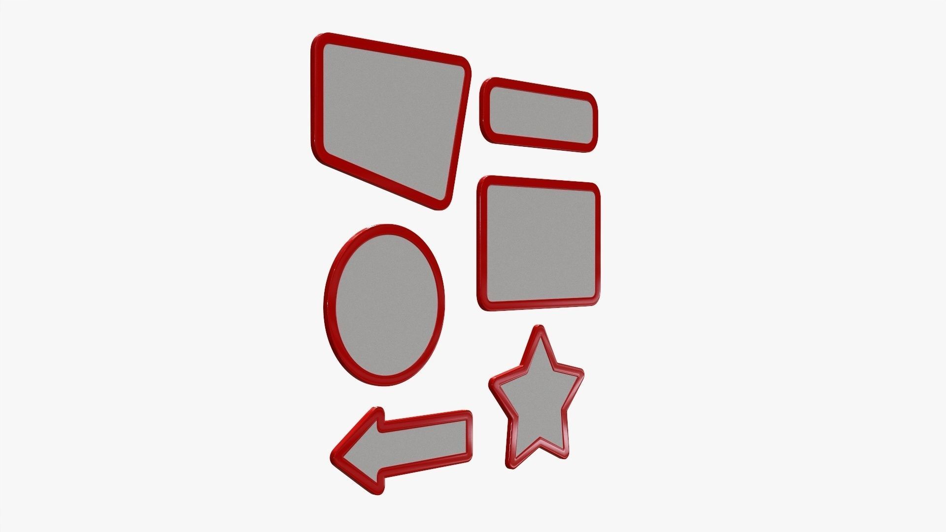 Retro light frame set 3D model_2