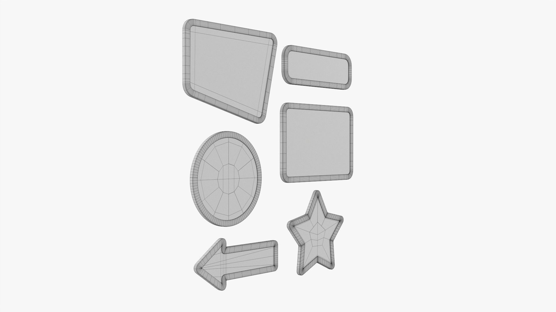 Retro light frame set 3D model_7