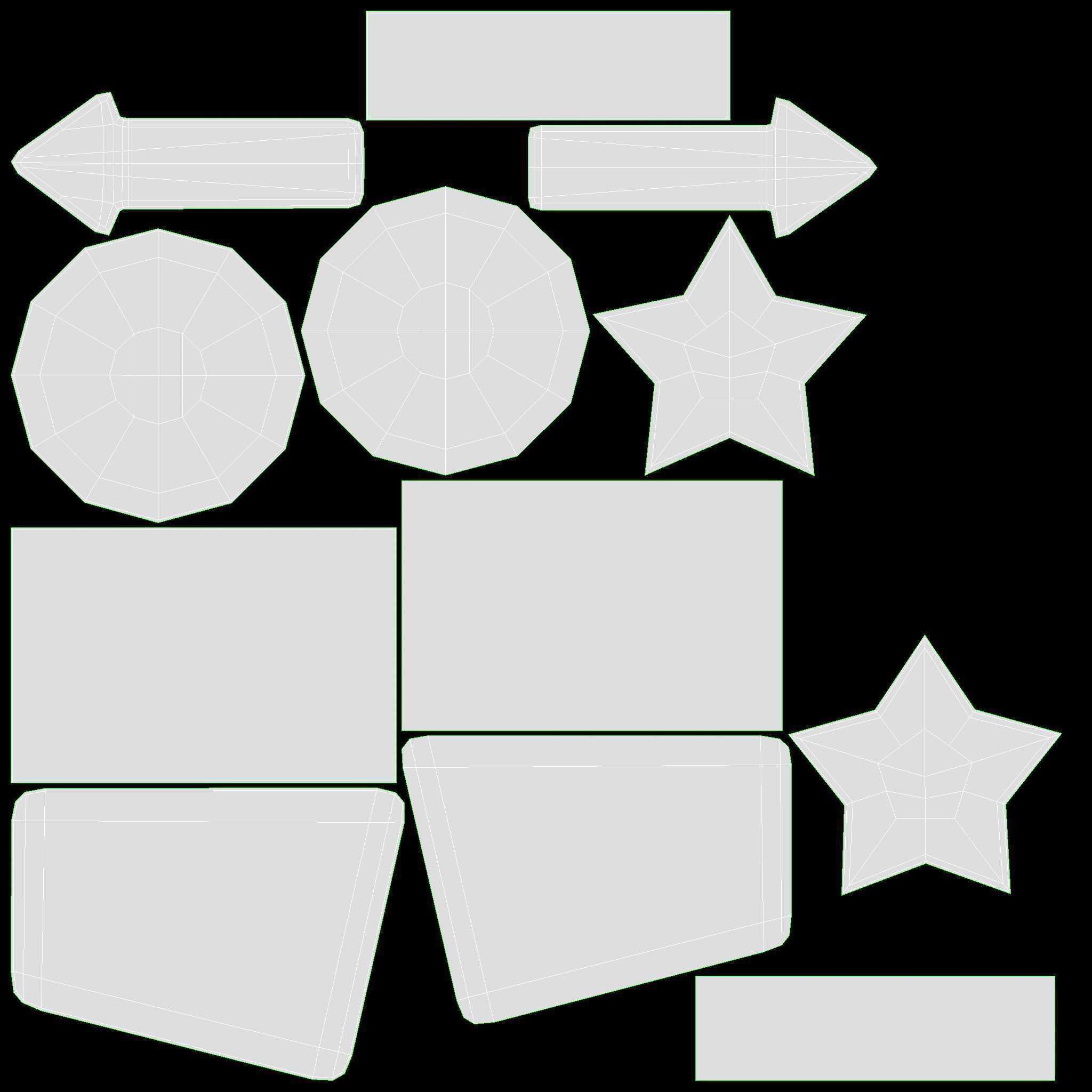 Retro light frame set 3D model_12