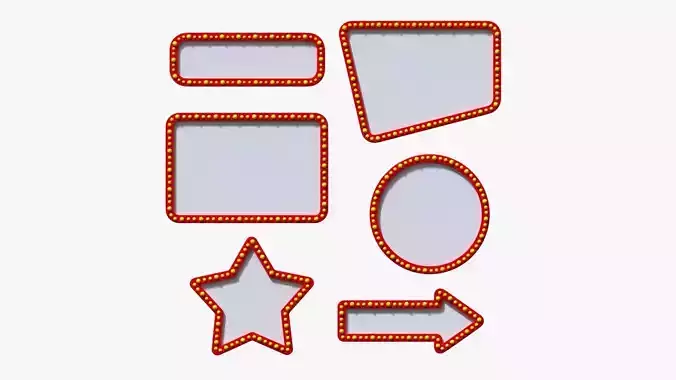 Retro light frame set 3D model
