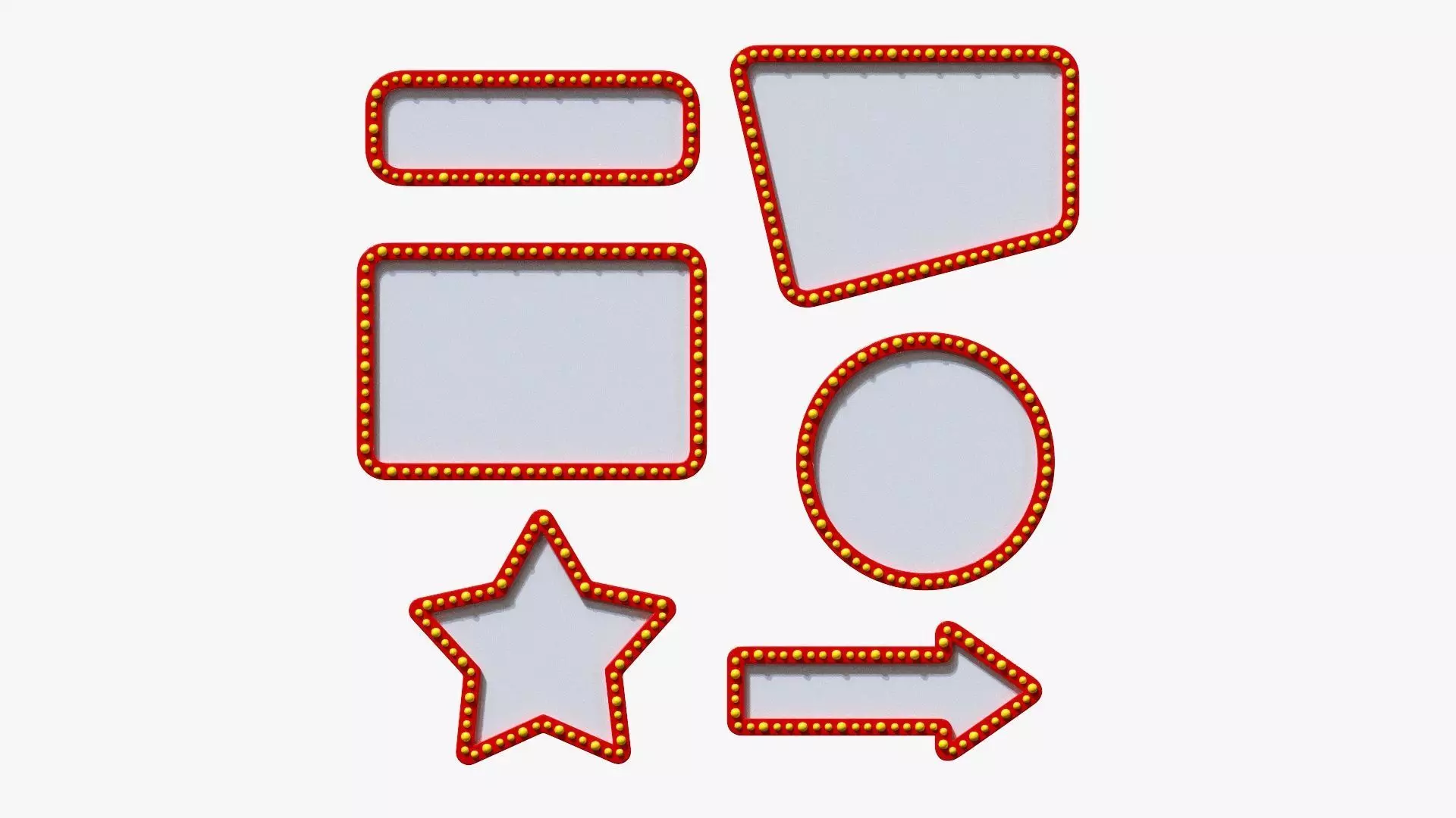 Retro light frame set 3D model_0