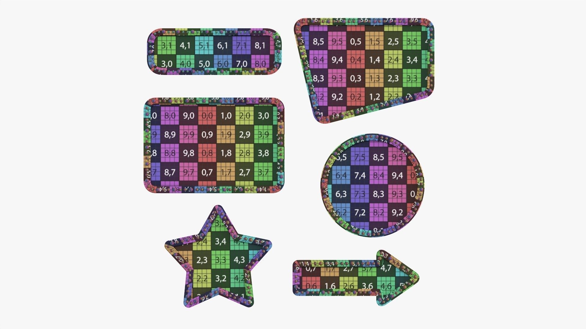 Retro light frame set 3D model_10