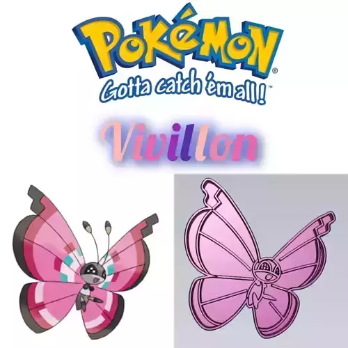 Amazing Pokemon Vivillon Cookie Cutter Stamp Cake Decorating 
