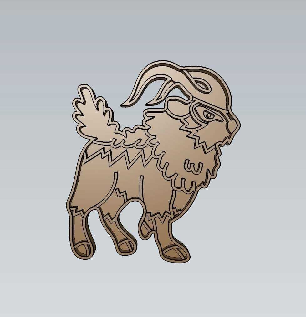Amazing Pokemon Gogoat Cookie Cutter Stamp Cake Decorating  3D model_1