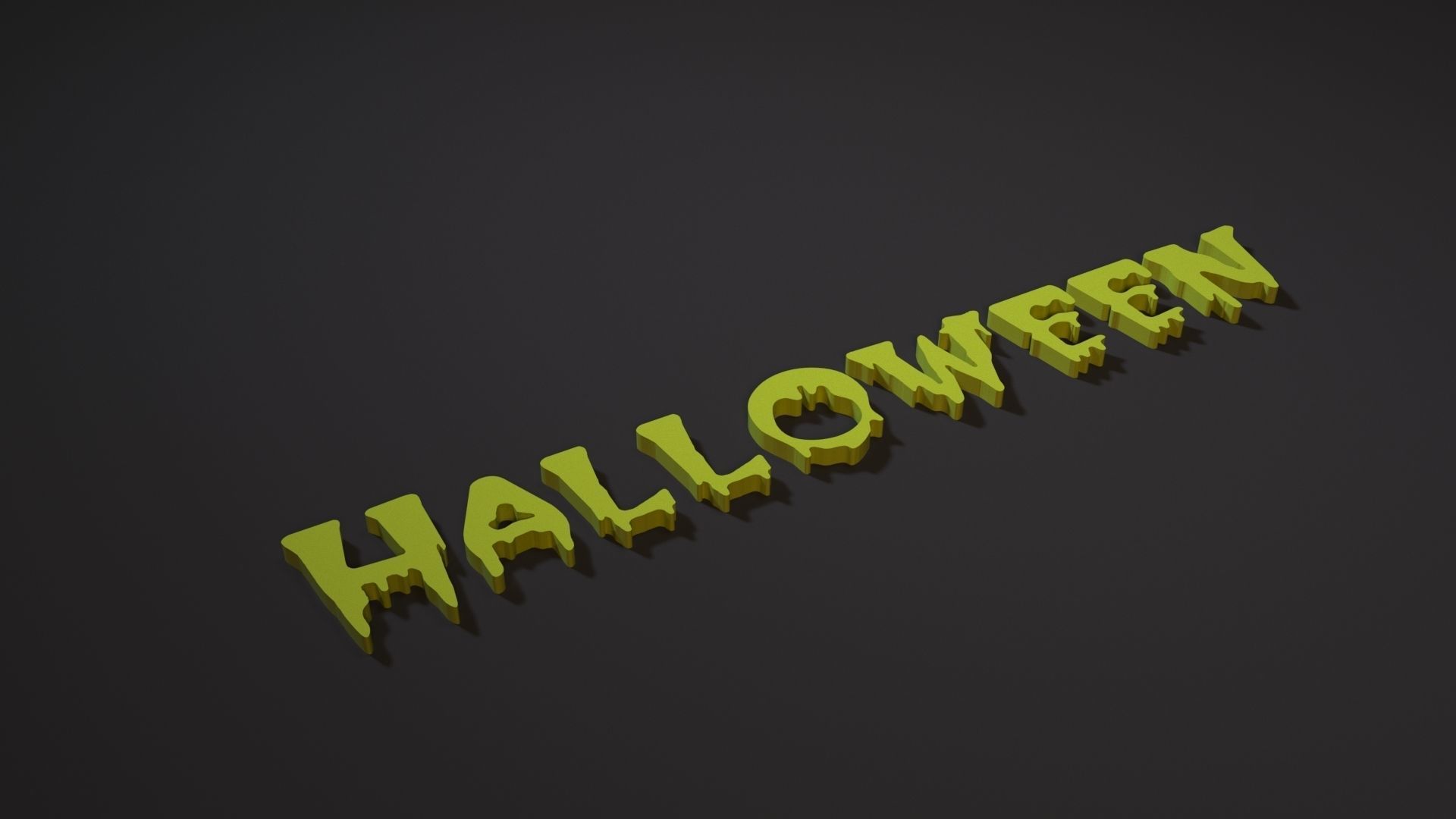 Halloween lettering 3D print model_1