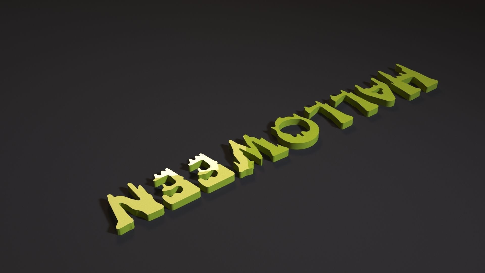 Halloween lettering 3D print model_3