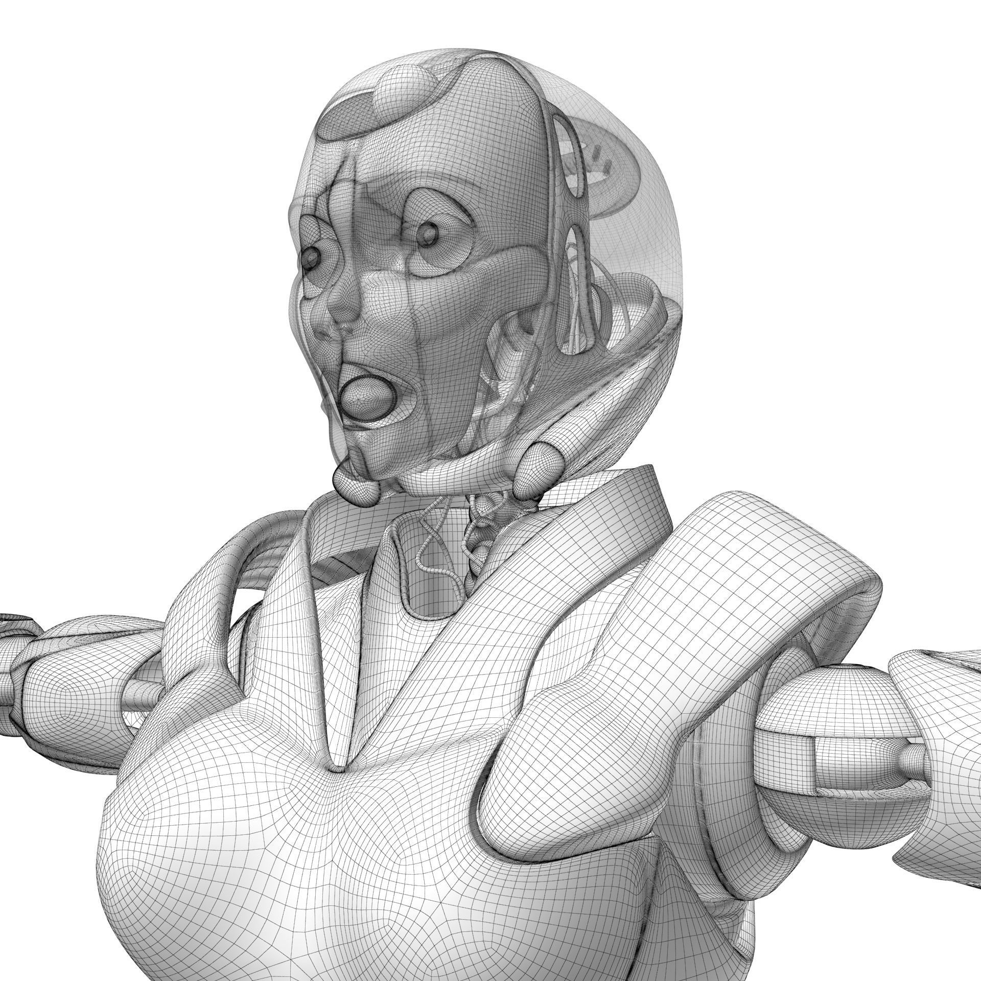 Female Android 3D model_26