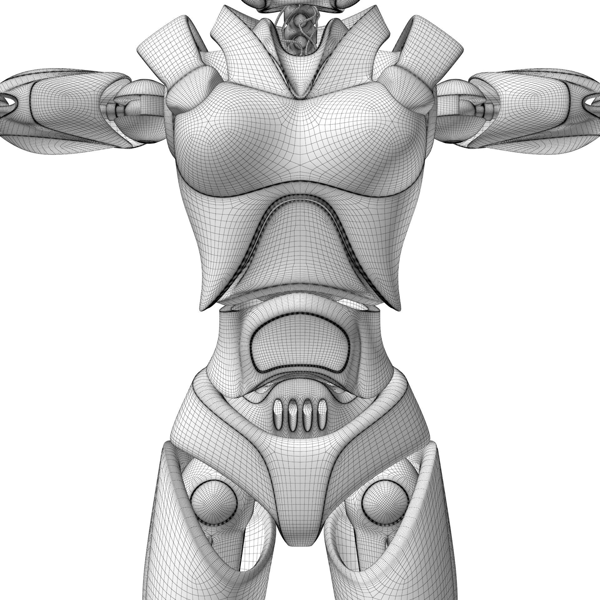 Female Android 3D model_28
