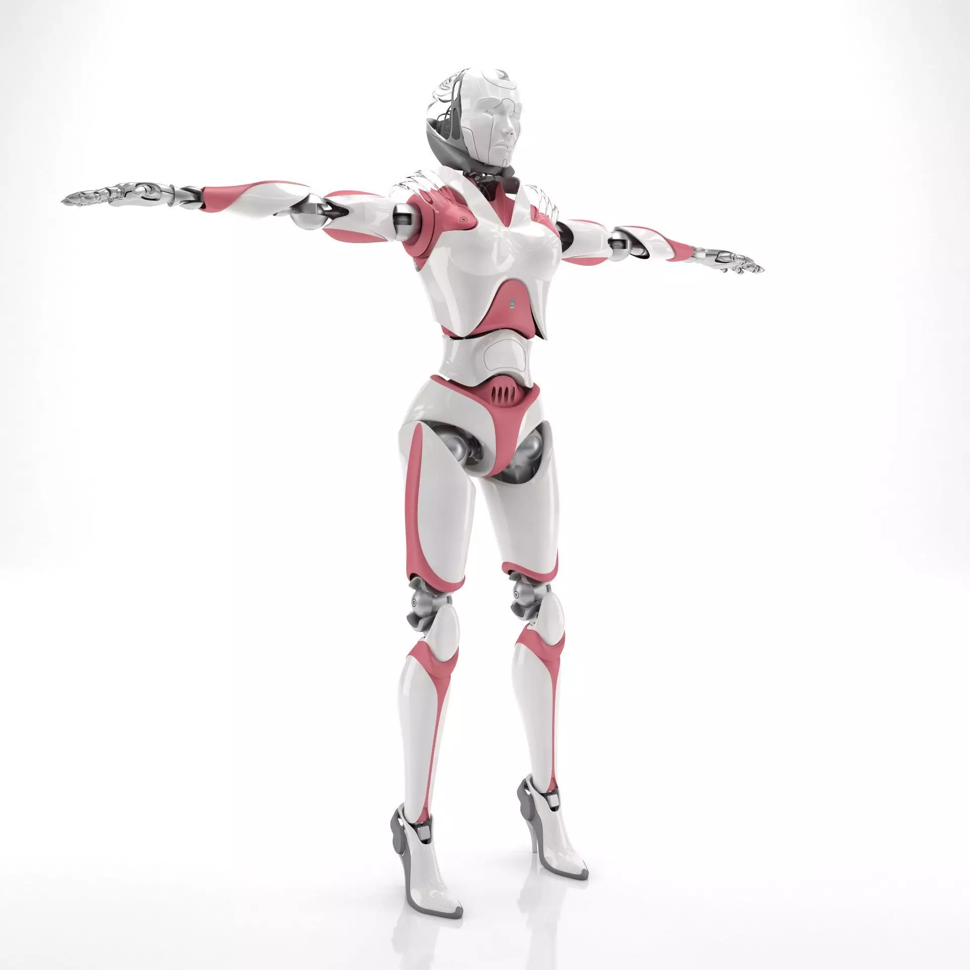 Female Android 3D model_0