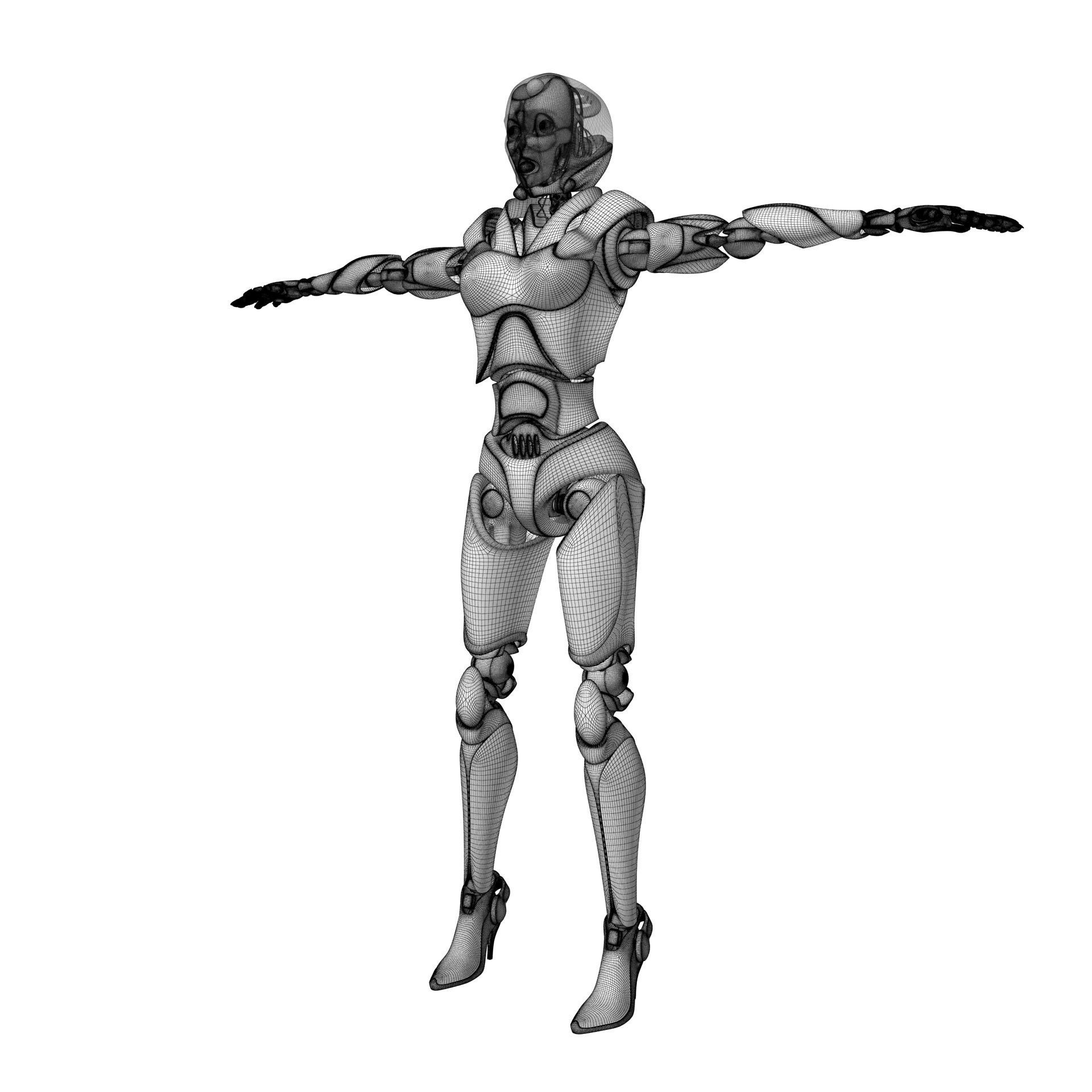 Female Android 3D model_17