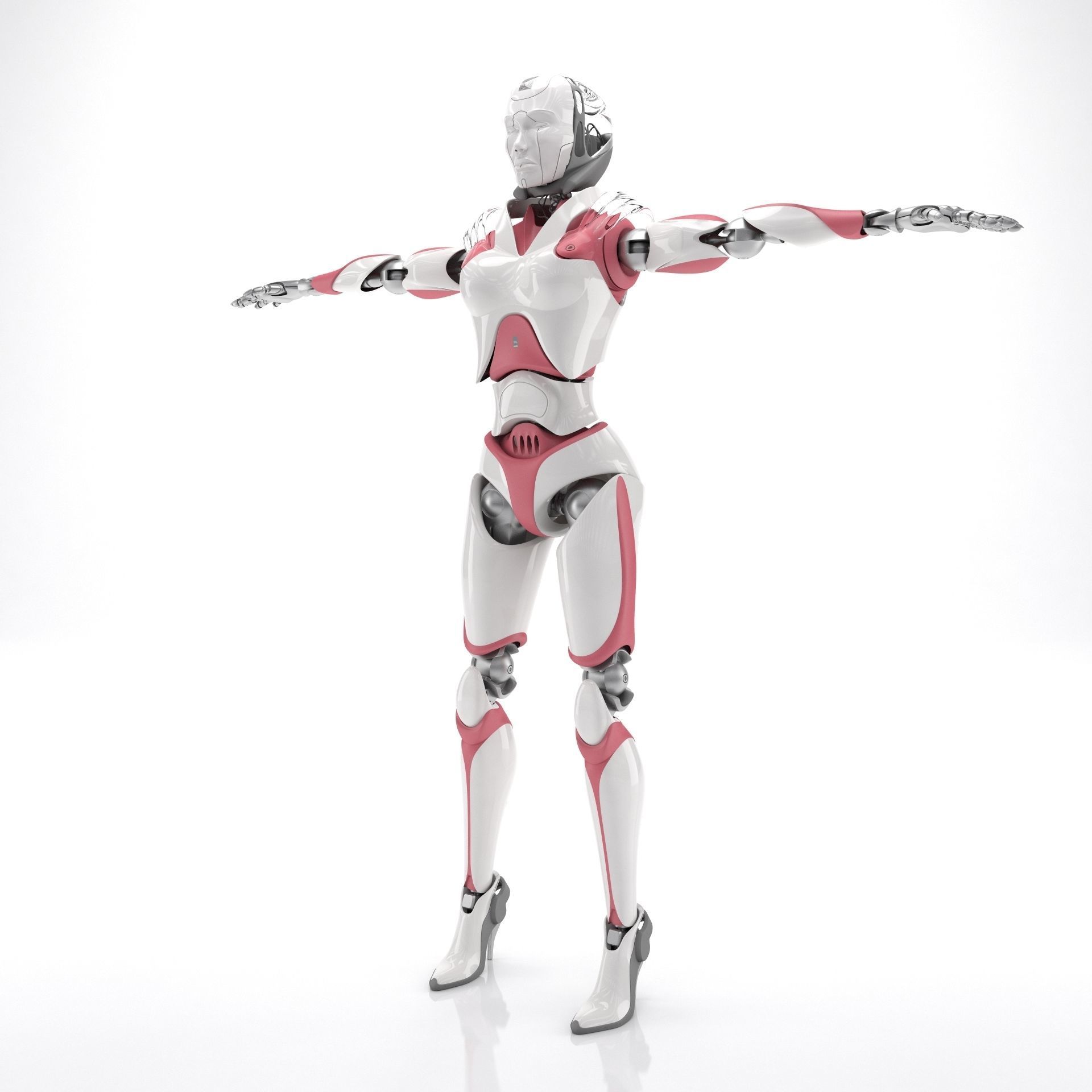 Female Android 3D model_2
