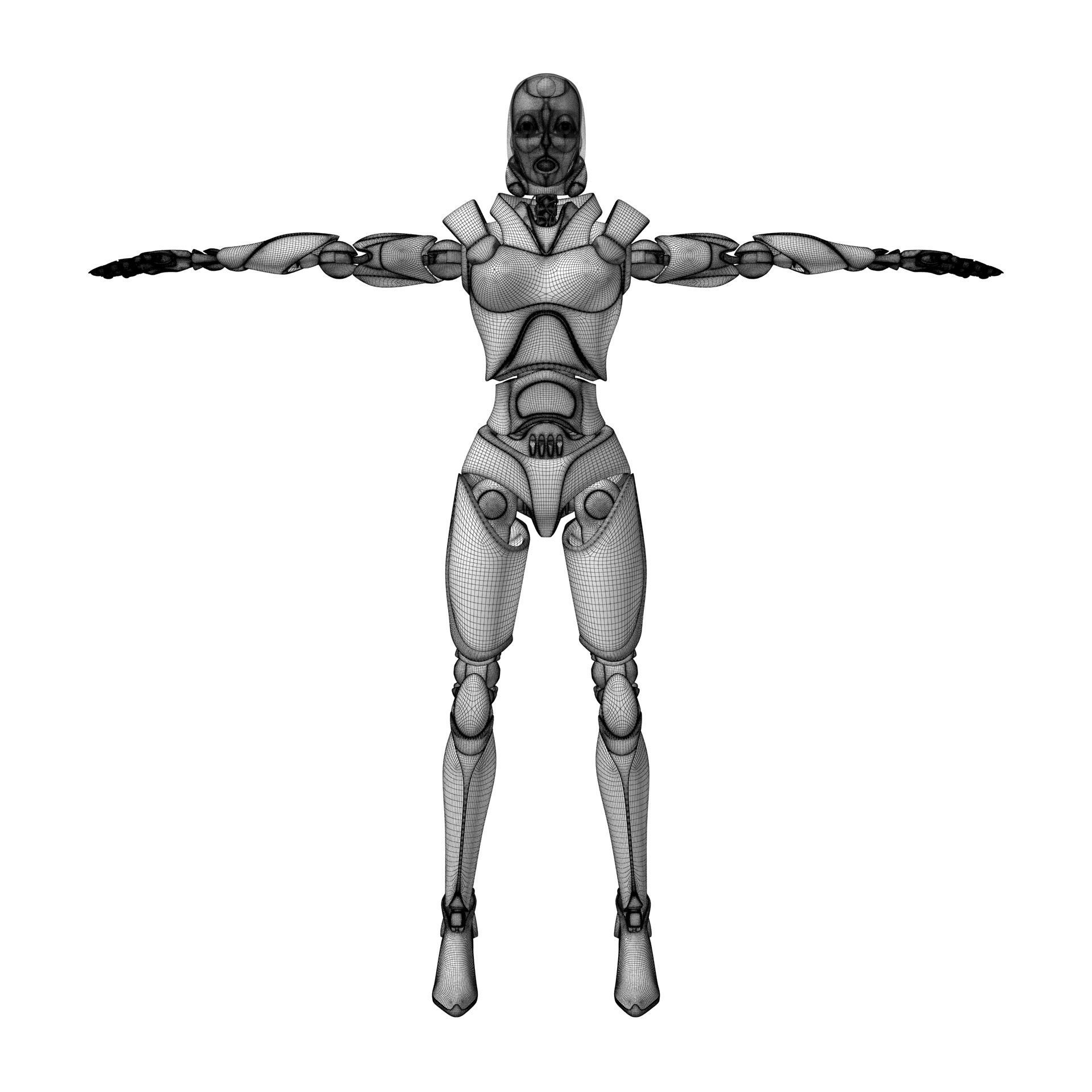 Female Android 3D model_16