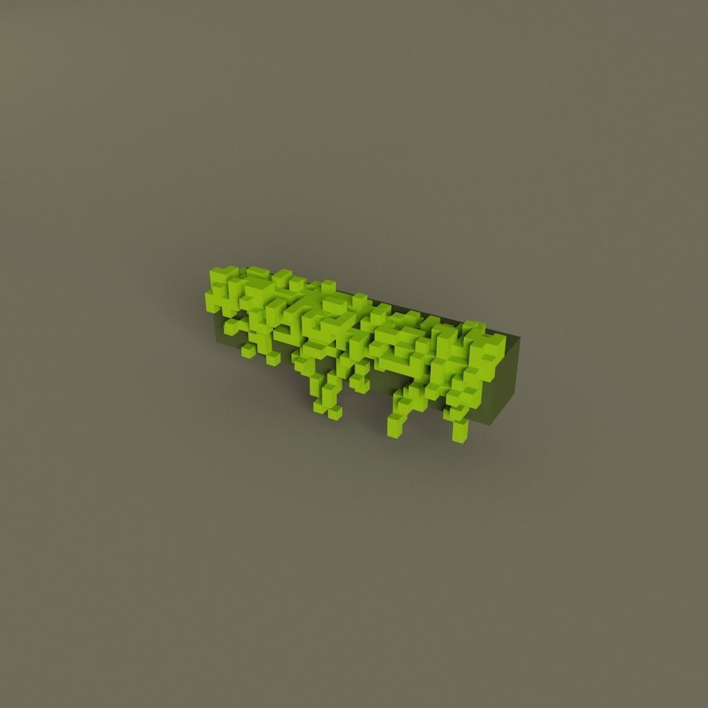 Voxel Balcony Low-poly 3D model_12