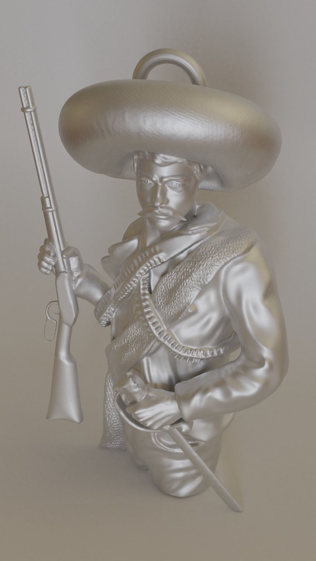 Emiliano Zapata pendant 3D print model_2