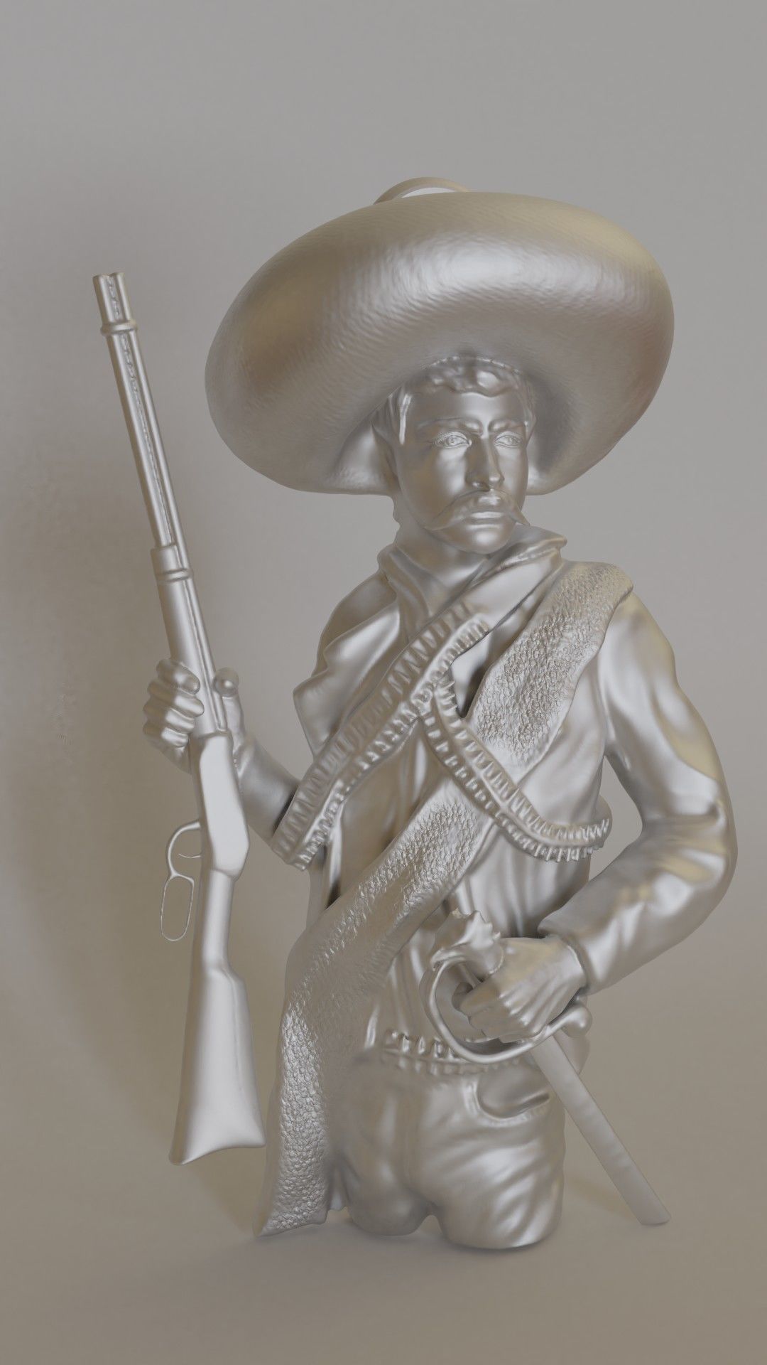 Emiliano Zapata pendant 3D print model_1