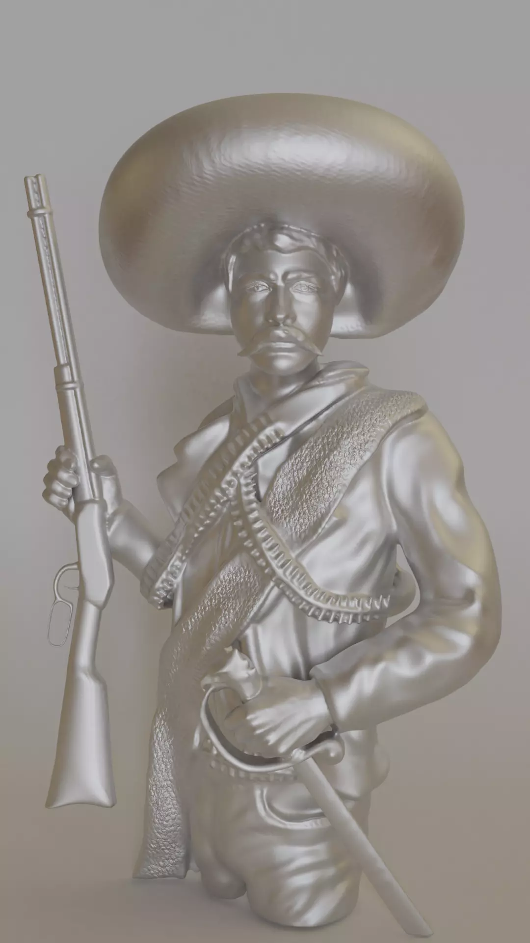 Emiliano Zapata pendant 3D print model_0