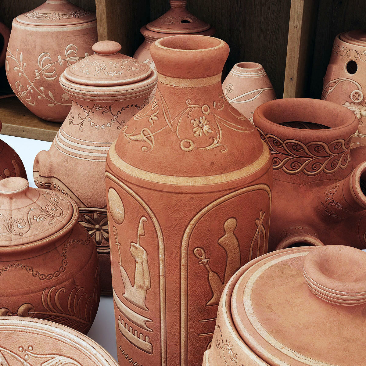Dishes clay n23 3D model_8