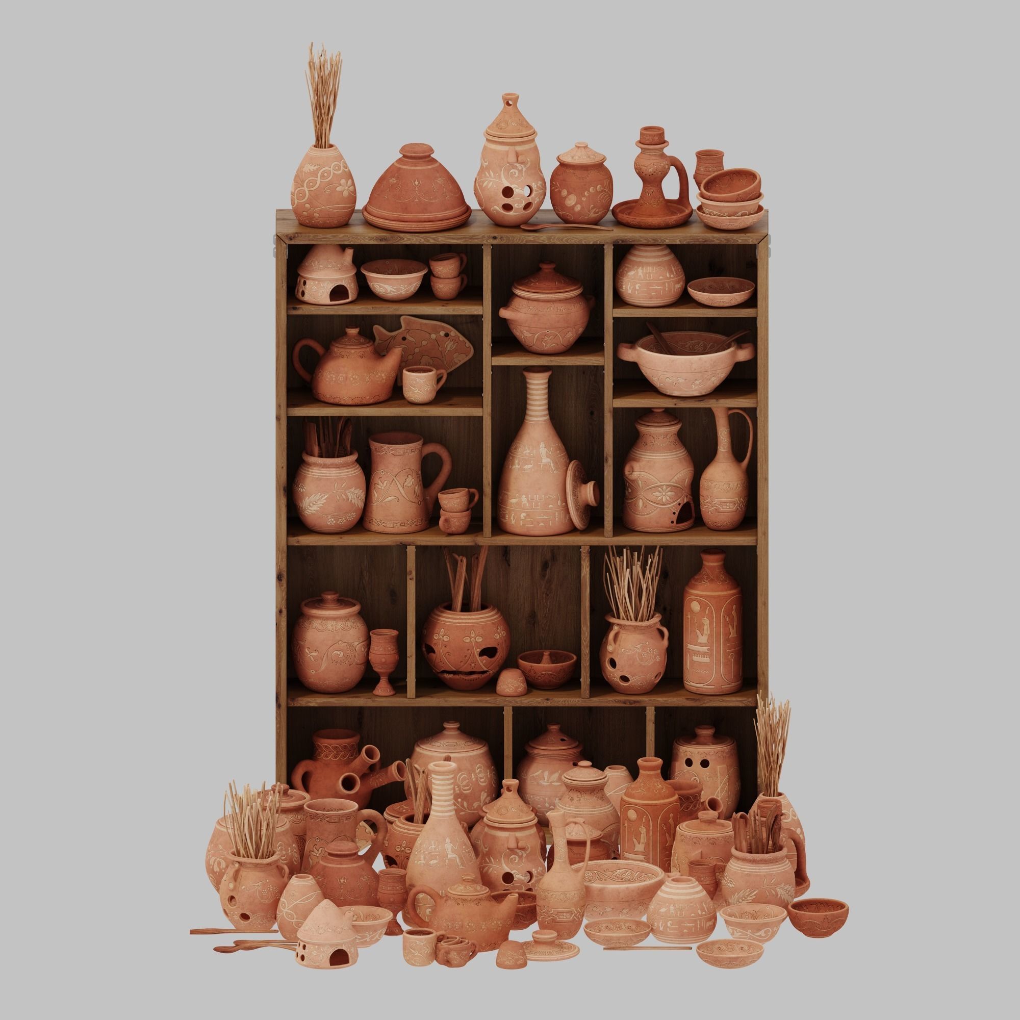 Dishes clay n23 3D model_13