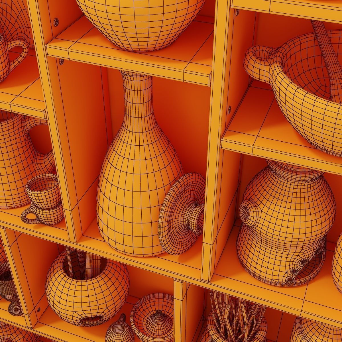 Dishes clay n23 3D model_19