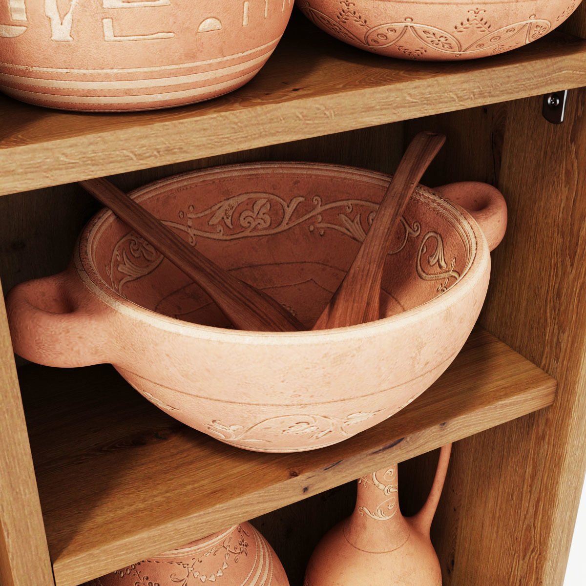Dishes clay n23 3D model_7