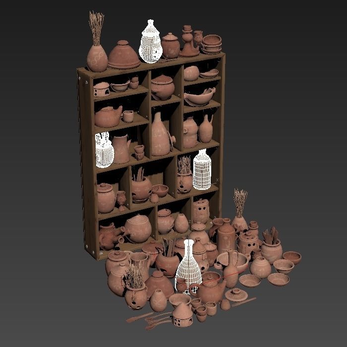 Dishes clay n23 3D model_12