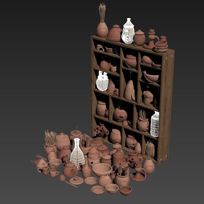 Dishes clay n23 3D model_11