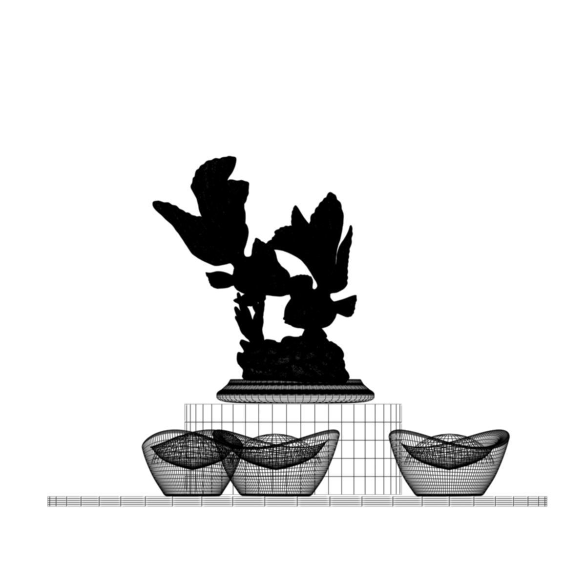 Chinese gold Ingot 3D model_5