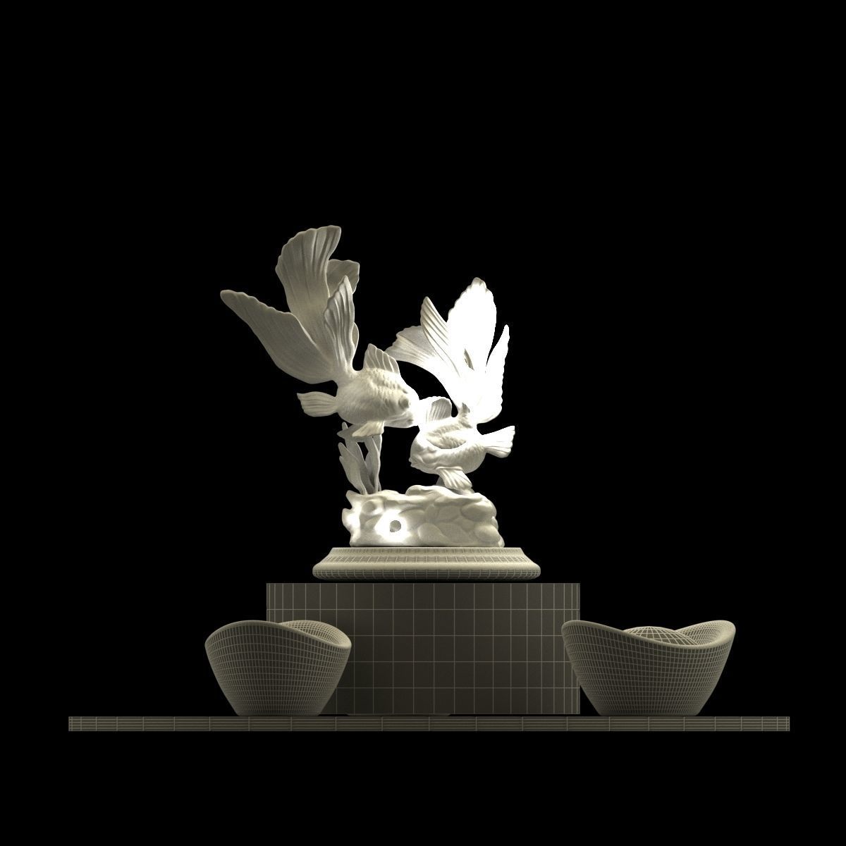 Chinese gold Ingot 3D model_6