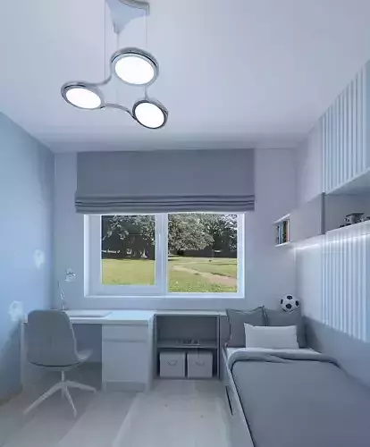 Boys room with football wallpaper