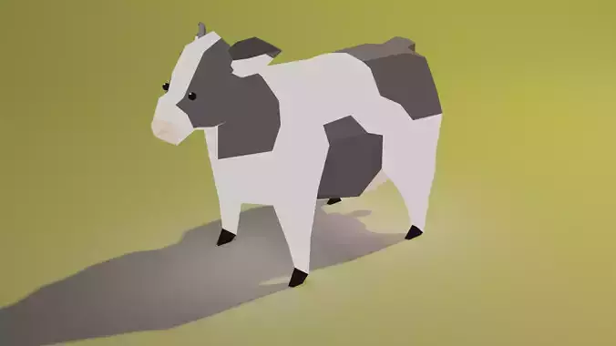 Low poly Cow 3d animal