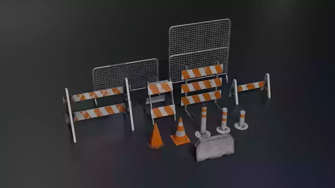 Traffic barricades - barriers - cones