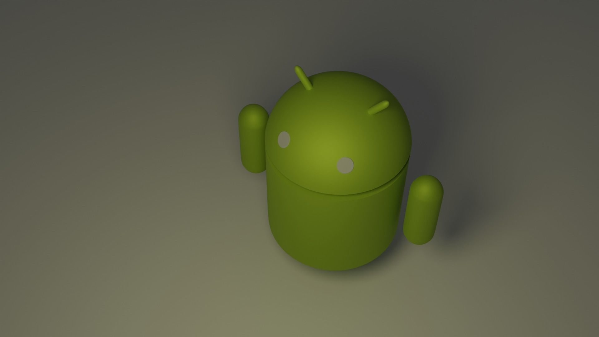 Android mascot green robot  3D model_2