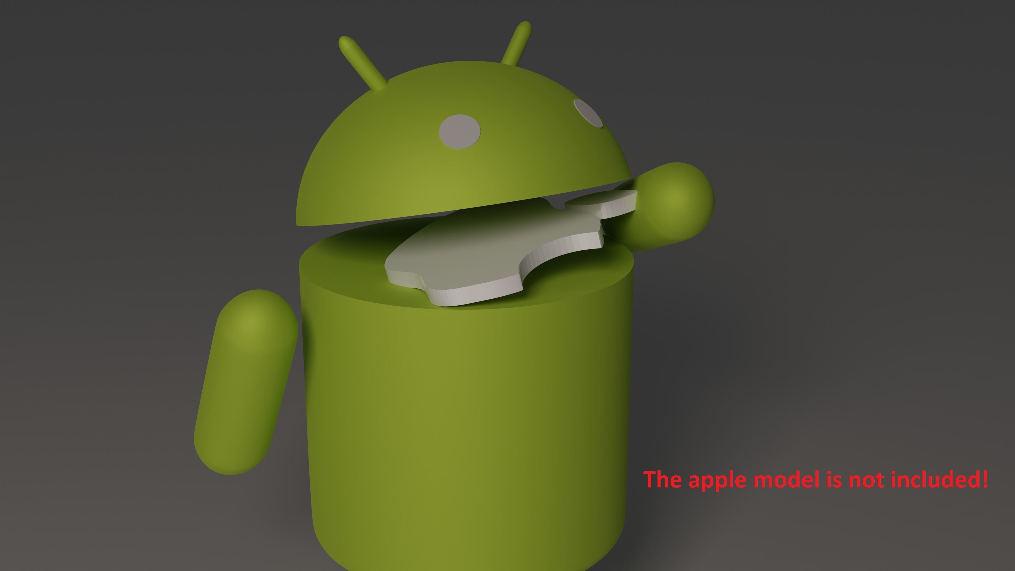 Android mascot green robot  3D model_3