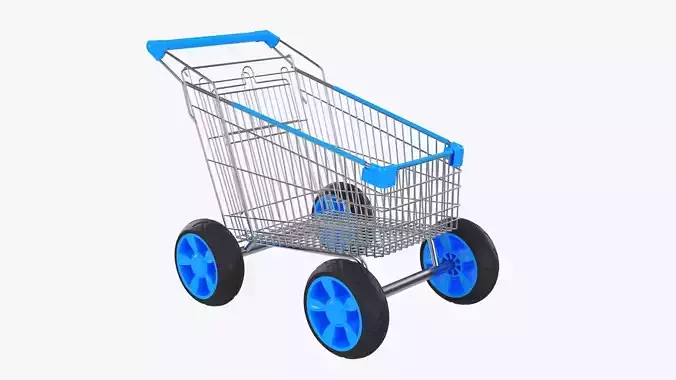 Shopping cart with large wheels 01