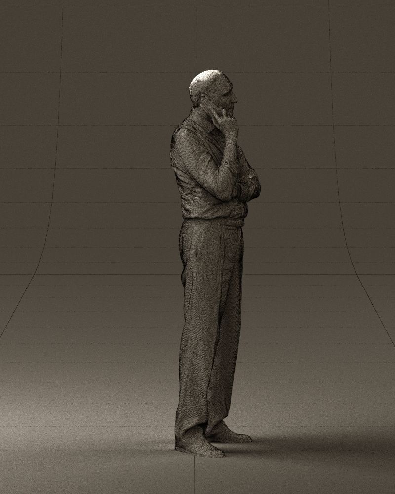 Man in suit pants blue top 0574 3D Print Ready 3D print model_3